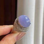 铜托糯冰紫罗兰翡翠蛋面（yc426903）