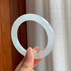 糯冰白月光翡翠圆条手镯（56mm)（yc406770）