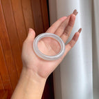 冰种淡底色圆条翡翠手镯（52mm）（yc203190）