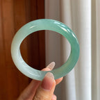 冰种湖水绿翡翠平安镯（56mm）（yc310374）