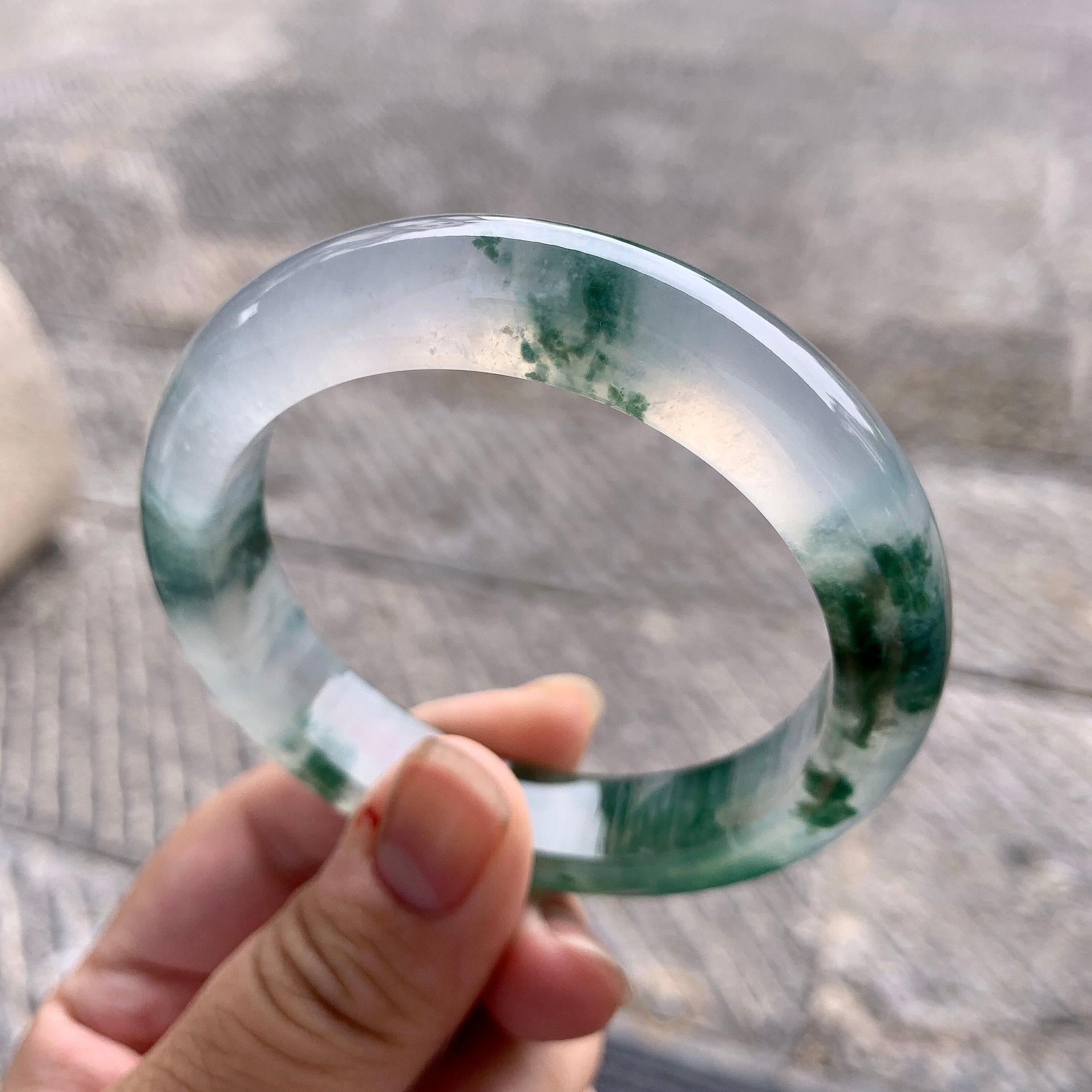 冰种飘花平安镯（56.3mm）（yc196528）