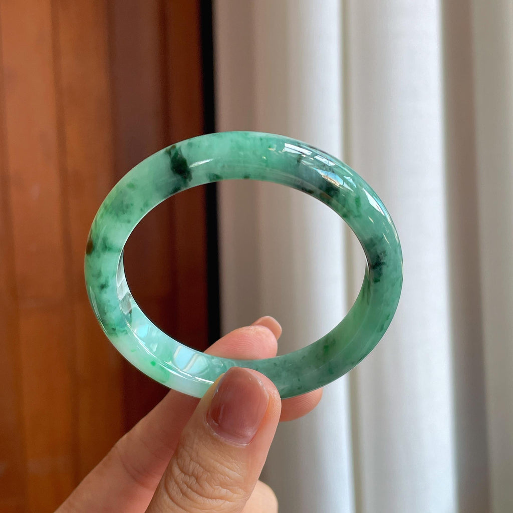 糯种翡翠特色平安镯（52mm）（yc284566）