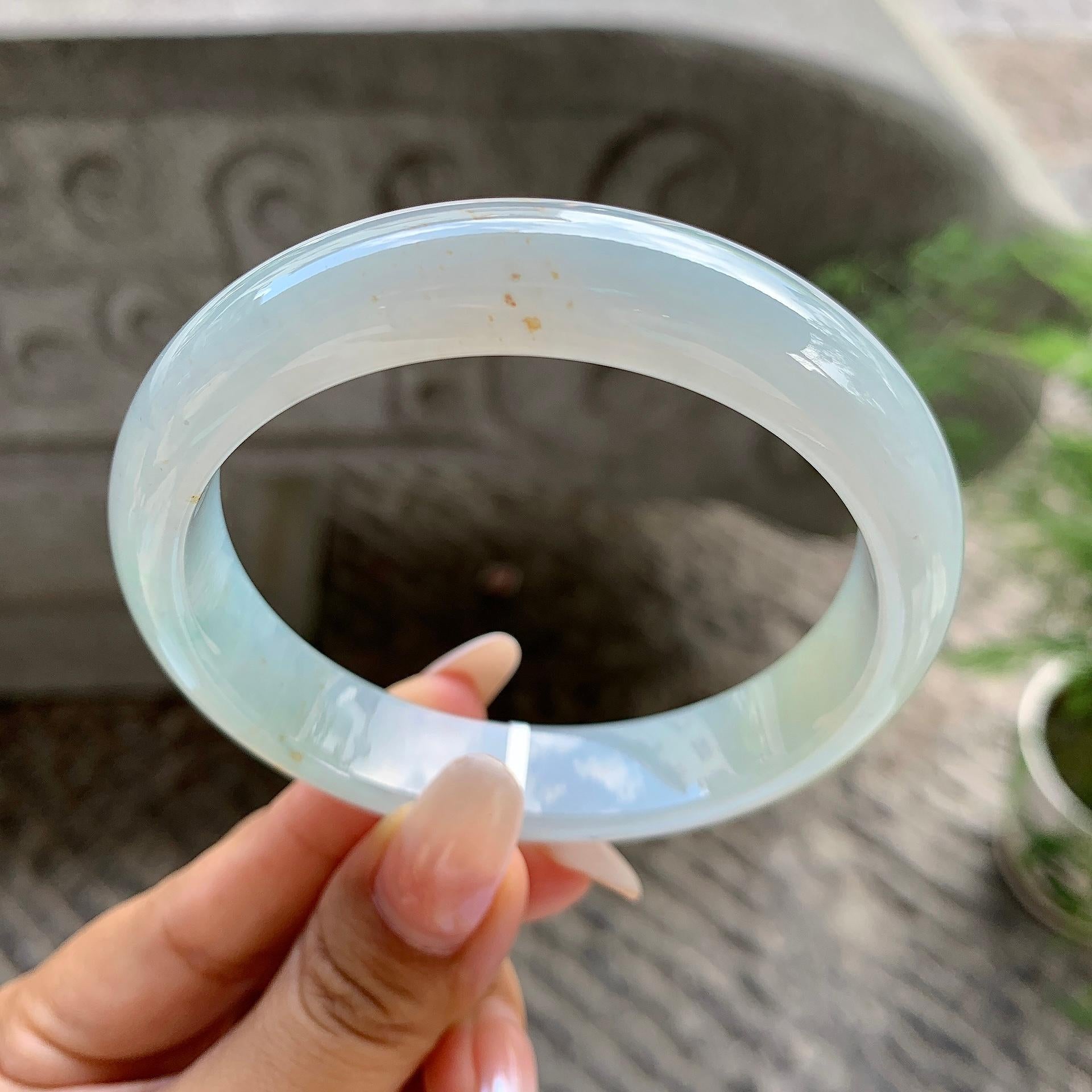 糯冰种黄翡洒金平安镯（60.1mm）（yc202394）