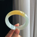 冰种黄翡宽版翡翠手镯（58.2mm）（yc397241）