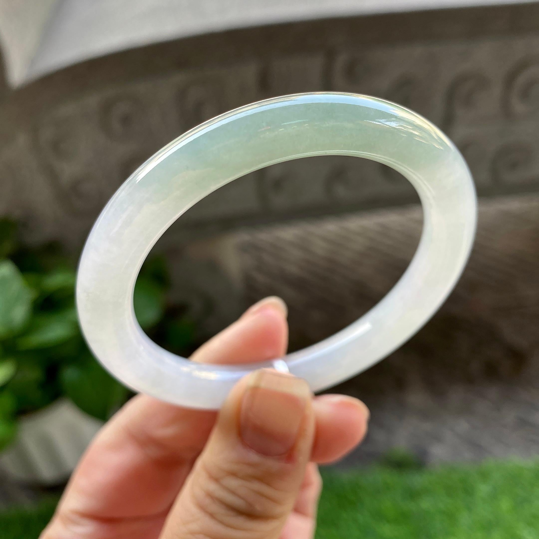细糯种半山水圆条手镯（52.7mm）（yc304773）