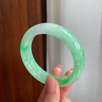 糯冰晴底翡翠平安镯（55.5mm)（yc342193）