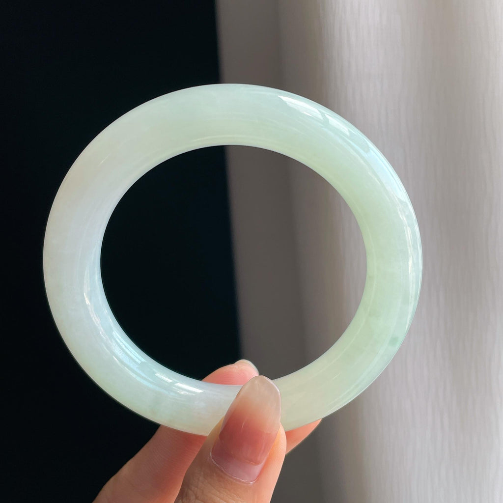 糯冰种晴底翡翠圆条手镯（58.4mm)（yc349347）