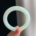 糯冰种晴底翡翠圆条手镯（58.4mm)（yc349347）