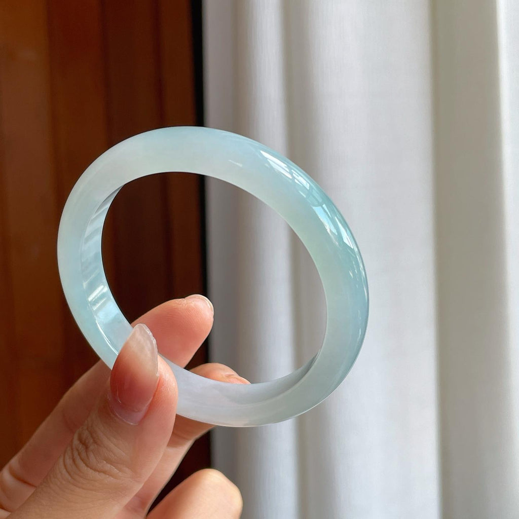 冰种带底色翡翠平安镯（54.5mm）（yc327147）
