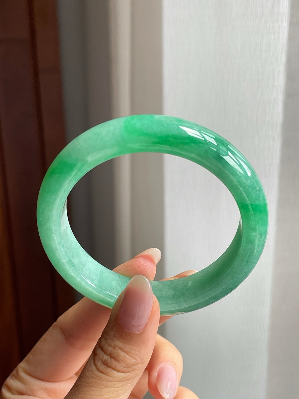 糯冰种满绿平安镯（54mm）