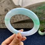 细糯种飘绿圆条手镯（58.6mm）（yc249460）