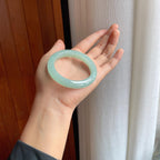 冰种晴底翡翠平安镯（52mm）（yc345503）
