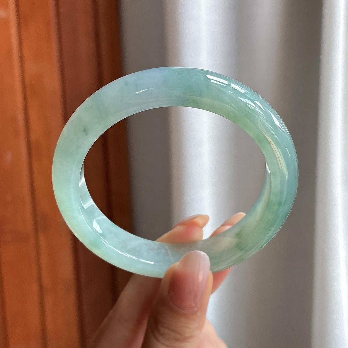 糯冰晴底飘一抹紫特色正圈平安镯 55圈（yc739695）