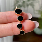 18k金镶细糯种墨翠圆牌项链    天然缅甸A货翡翠（yc332465）