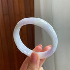 糯冰春带彩翡翠平安镯(55.6mm)（yc323111）