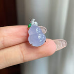 18k金钻镶冰种紫罗兰翡翠葫芦挂件（yc174958）