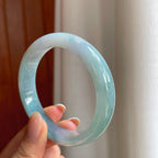 冰种蓝晴翡翠平安镯（54.6mm)（yc373450）