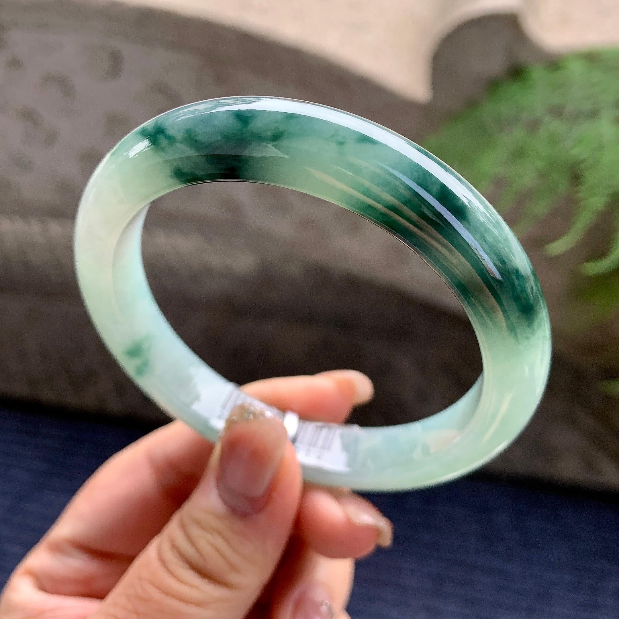 细糯种飘花平安镯（58.6mm）（yc297965）