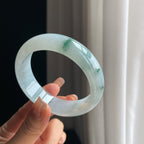 糯冰飘花翡翠平安镯（58.8mm）（yc373949）