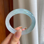 冰种蓝晴翡翠平安镯（54mm)（yc416422）