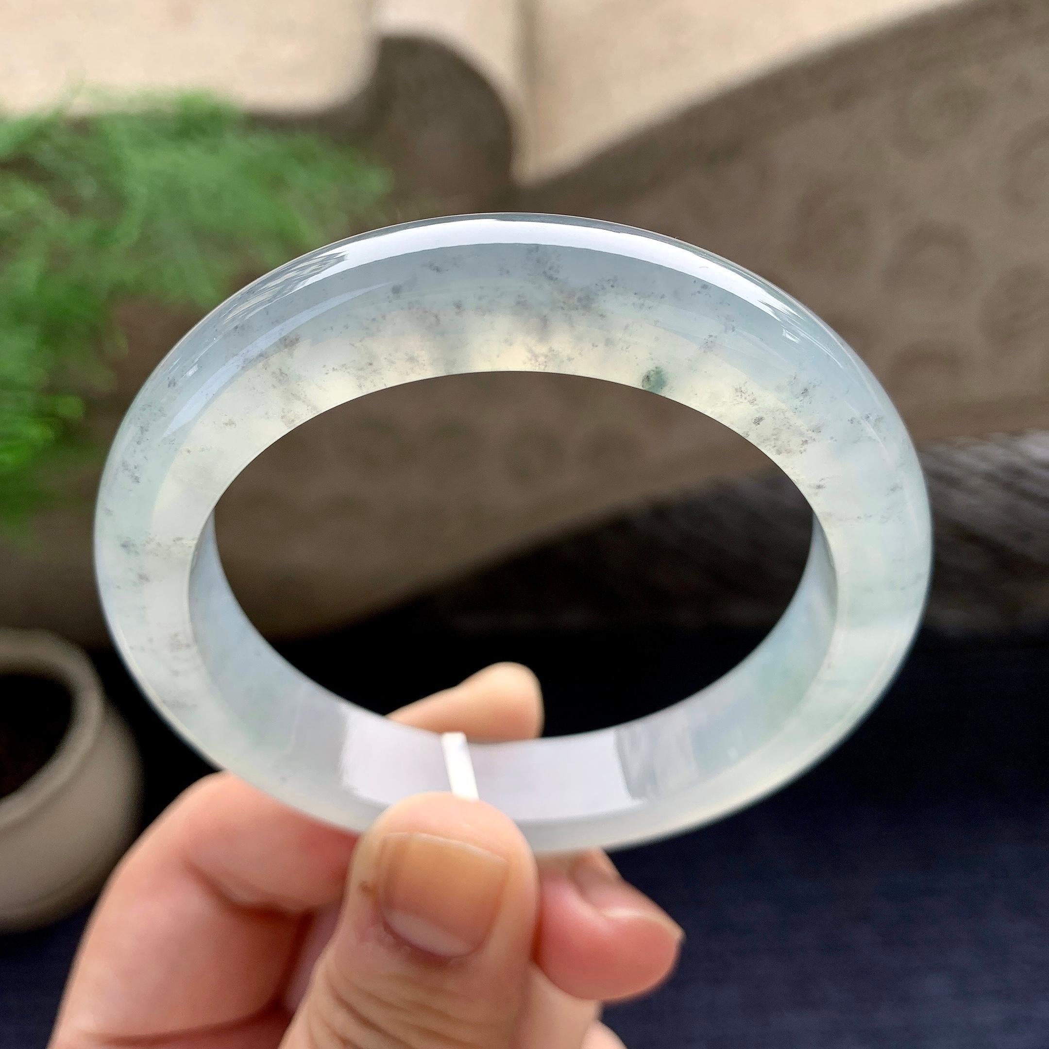 糯冰种乌鸡平安镯（54.3mm）（yc198231）