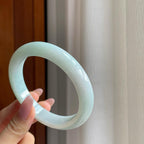 细糯冰晴底翡翠平安镯（62.8mm）（yc286500）