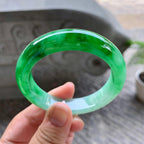 细糯种飘阳绿平安镯（51.7mm）（yc199591）
