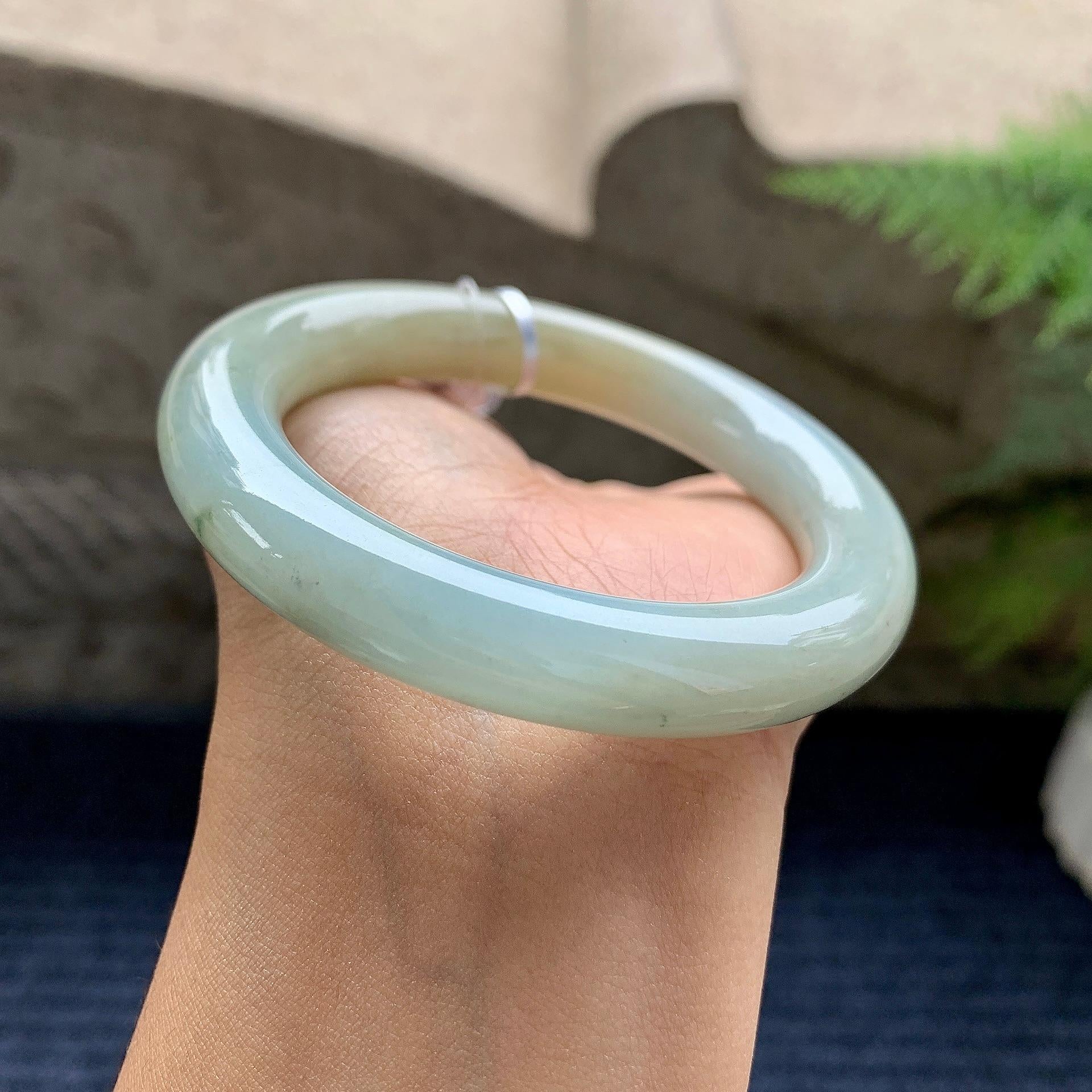 细糯种黄翡圆条手镯（53.8mm）（yc281530）