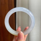 冰种黄翡翡翠平安镯（56.6mm)（yc330574）