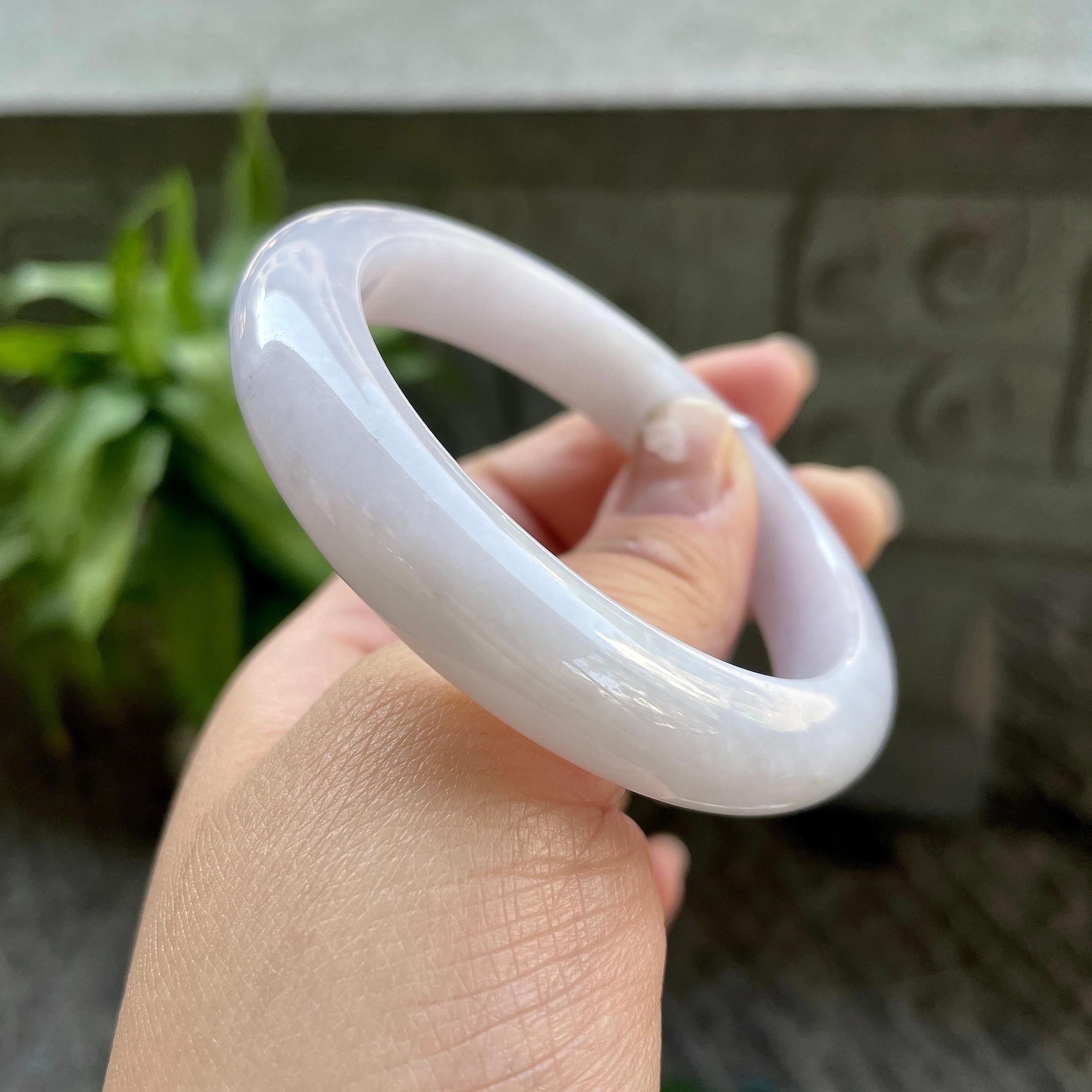 糯种淡粉底平安镯（56mm）（yc310096）