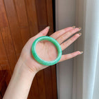 糯冰满绿翡翠平安镯（57.8mm)（yc416193）