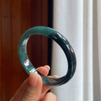 糯冰乌鸡翡翠平安镯（57.8mm）（yc397216）