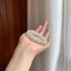 冰种黄翡翡翠平安镯（52mm)（yc350470）