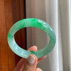 冰种带色翡翠平安镯（56mm）（yc249169）