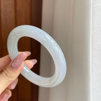 糯冰飘花翡翠圆条手镯（57mm）（yc284956）