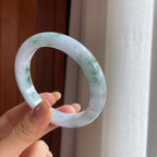 糯冰飘花翡翠平安镯(58.5mm)（yc415383）