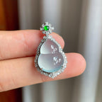 18k金镶冰种蓝底翡翠葫芦（yc247183）