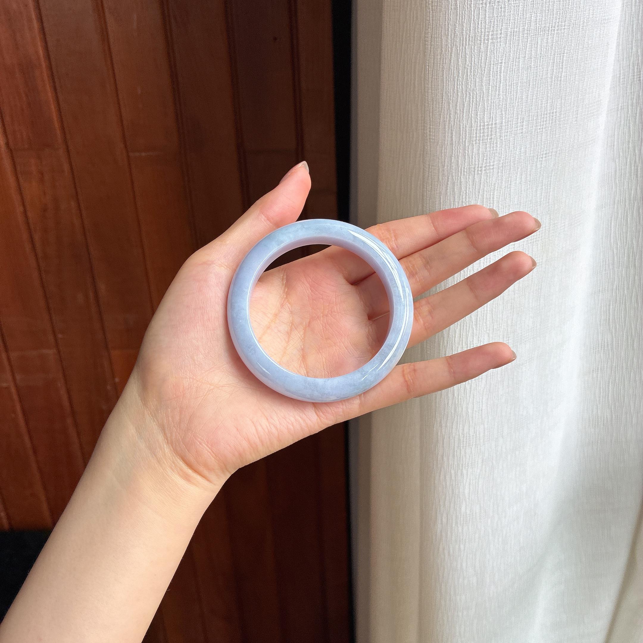 糯冰紫罗兰翡翠平安镯（54.8mm)（yc422958）