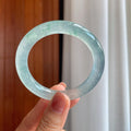 冰种飘花翡翠圆条手镯（52mm）（yc284624）