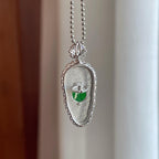 18k金镶糯冰满绿翡翠叶子（yc258412）