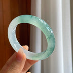 冰种飘花翡翠平安镯（54.6mm）（yc314120）