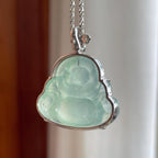 18k金钻镶冰种晴底翡翠佛公（yc263548）