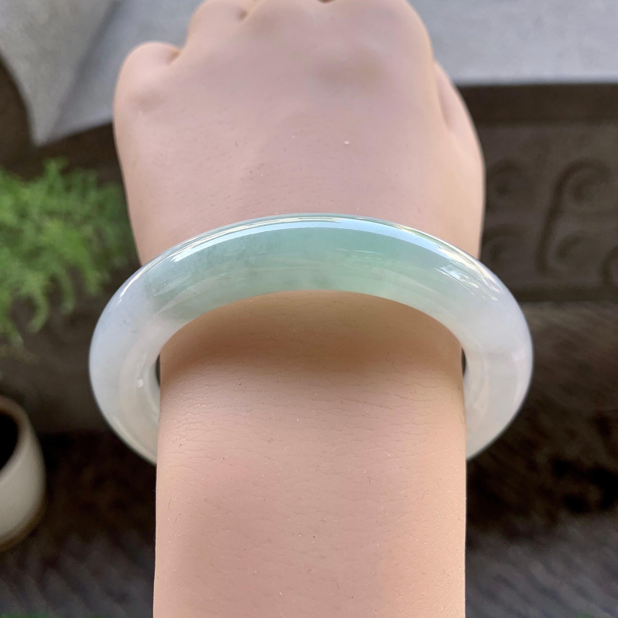 细糯种淡晴底圆条手镯（56mm）（yc240753）