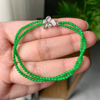 18K金钻镶糯冰种满绿小米珠链/手链（两用款）（yc252059）