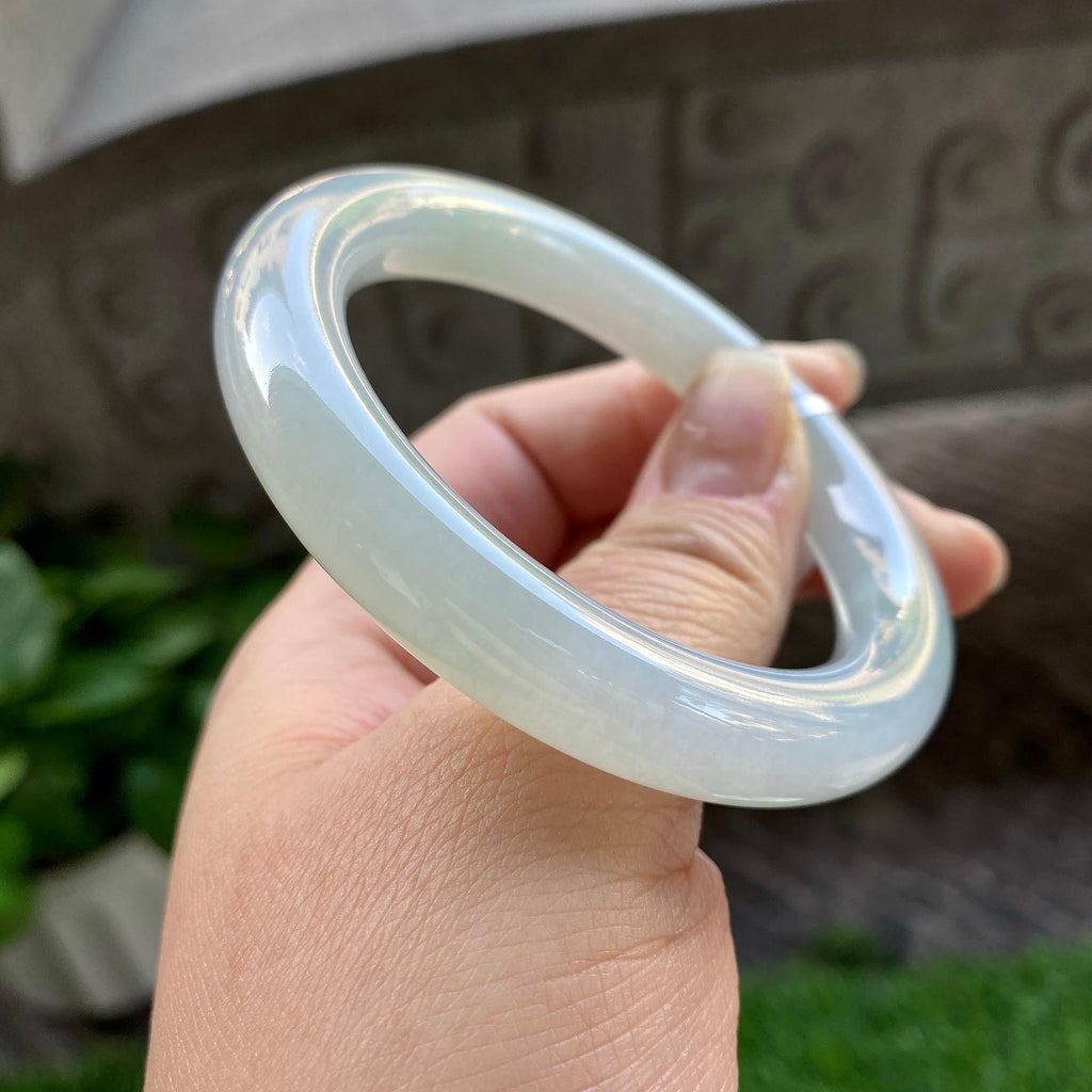 细糯种淡晴底圆条手镯（54.3mm）（yc304778）