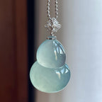 18k金扣冰种蓝晴底翡翠葫芦（yc241866）