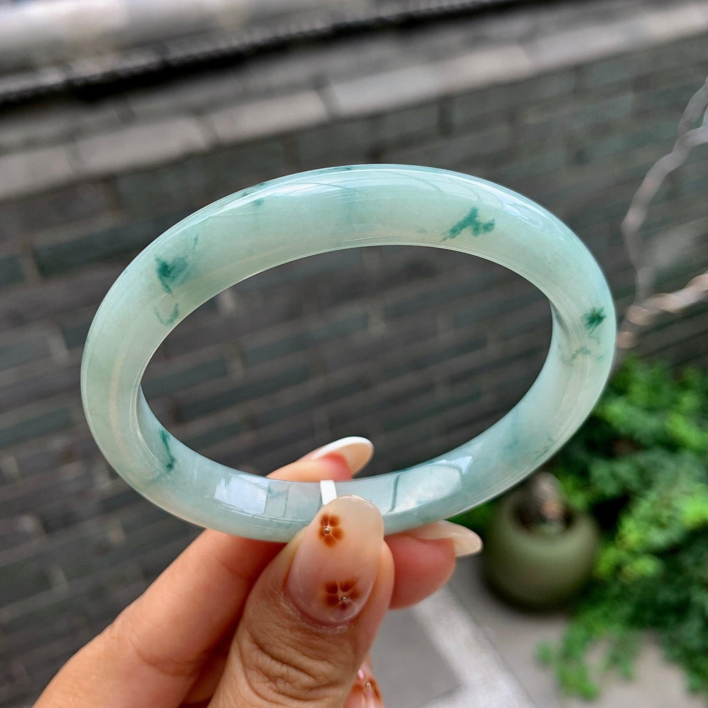 细糯种飘花贵妃手镯（57mm）（yc245101）