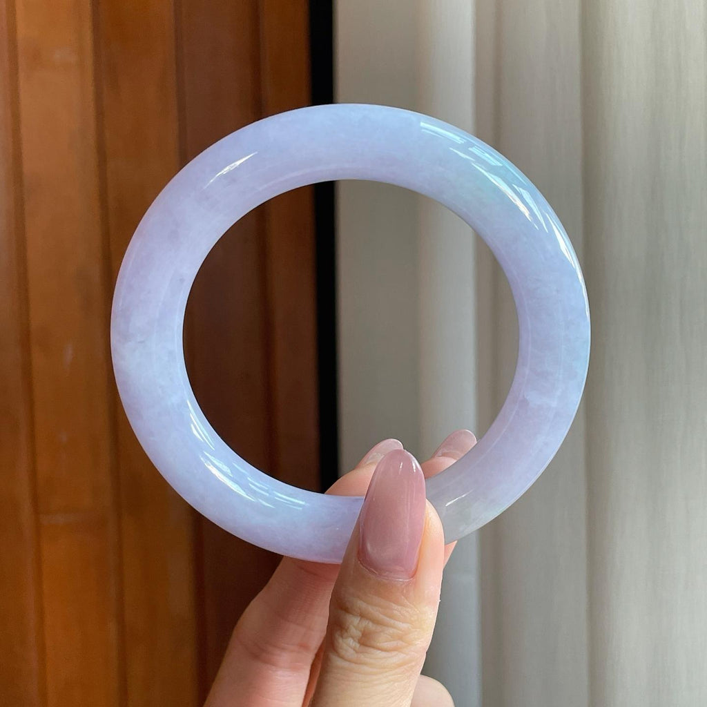 糯冰椿彩翡翠圆条手镯（58.8mm）（yc287080）