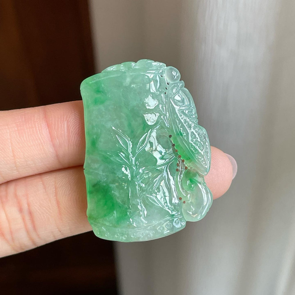 糯冰飘花翡翠竹节（yc302095）