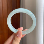 糯冰晴底翡翠平安镯（55.8mm)（yc418352）